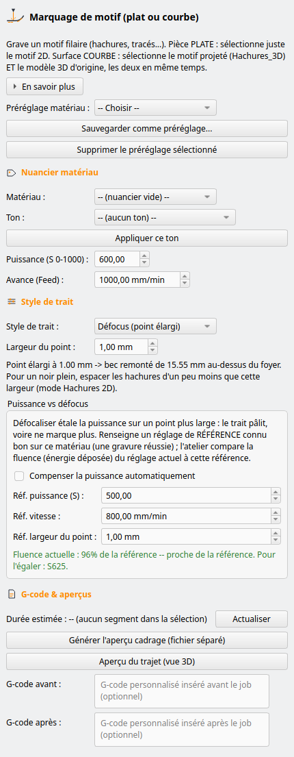 Panneau Marquage de motif