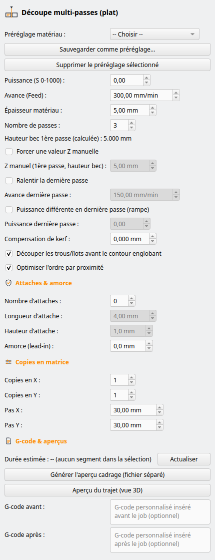 Panneau Découpe plate